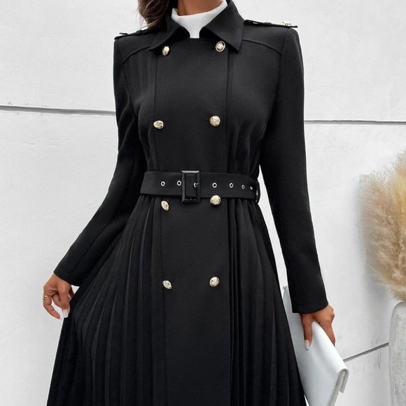 Black Preppy Womens Coat - Picture 3 of 5